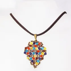 Pendant 65cm - Xochitl Grapes-Chocolate Suedine - Pendant 65cm - Laiton bronze